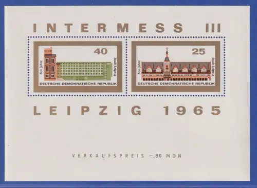 DDR 1965 INTERMESS III Mi.-Nr. Block 24 postfrisch ** / MNH 