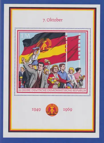 DDR 1969  20 Jahre DDR Mi.-Nr. Block 29 postfrisch ** / MNH 