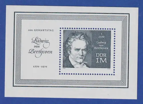 DDR 1970 Beethoven Mi.-Nr. Block 33 postfrisch ** / MNH 