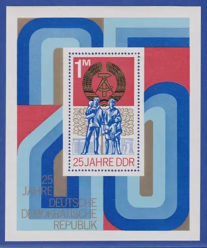 DDR 1974  25 Jahre DDR Mi.-Nr. Block 41 postfrisch ** / MNH 