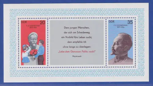 DDR 1977 Feliks Dzierżyński Mi.-Nr. Block 49 postfrisch ** / MNH 