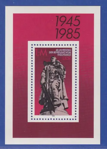 DDR 1985  40. Jahrestag der Befreiung Mi.-Nr. Block 82 postfrisch ** / MNH 