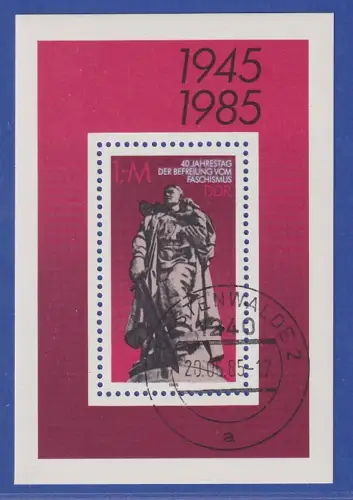 DDR 1985 40. Jahrestag der Befreiung Mi.-Nr. Block 82 mit normalem Tages-Stempel