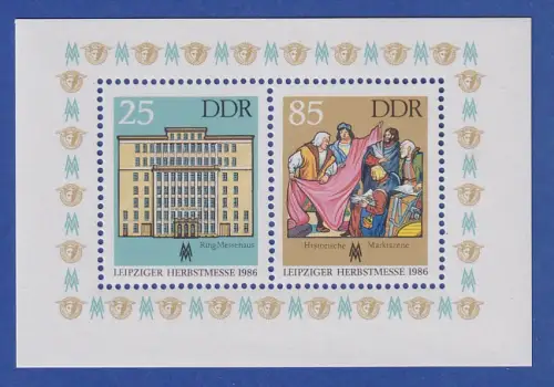 DDR 1986 Herbstmesse Leipzig Mi.-Nr. Block 85 postfrisch ** / MNH 