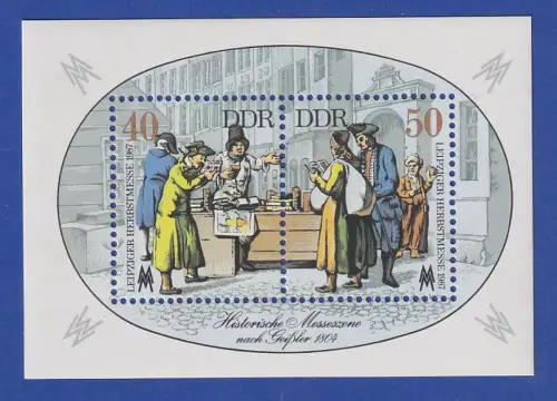 DDR 1987 Herbstmesse Leipzig Mi.-Nr. Block 88 postfrisch ** / MNH 