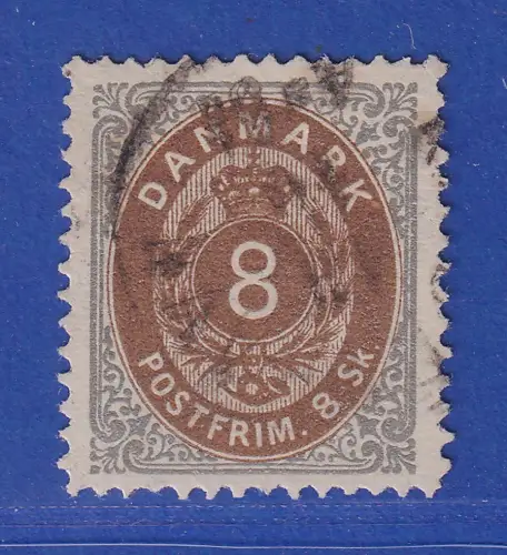 Dänemark 1871 Ziffer 8 Skilling grau/braun Mi.-Nr. 19 I A gestempelt