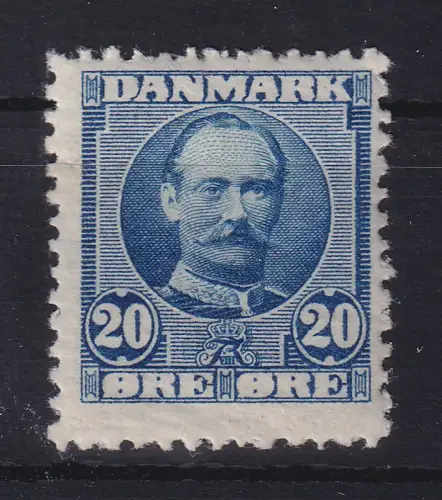 Dänemark 1911 Christian IX. 20 Øre ultramarin Mi.-Nr. 55b ungebraucht *