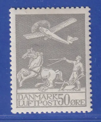 Dänemark 1929 Flugpostmarke 50 Øre grau Mi.-Nr. 180 postfrisch **