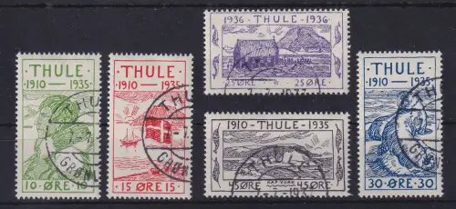 Dänemark Grönland Thule-Bezirk 1935 Mi.-Nr. 1-5 gestempelt