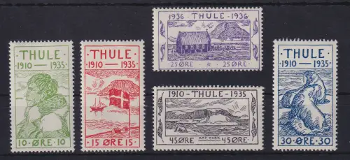 Dänemark Grönland Thule-Bezirk 1935 Mi.-Nr. 1-5 ungebraucht *