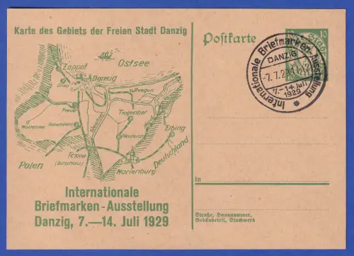 Danzig Ganzsache Postkarte Mi.-Nr. P46 mit So.-O DANZIG 1929