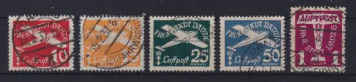 Danzig 1935 Flugpostmarken Mi.-Nr. 251-255 gestempelt