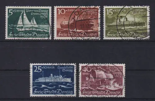 Danzig 1938 Winterhilfswerk Mi.-Nr. 284-288 gestempelt