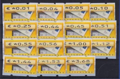 ATM Briefkasten Mi.-Nr. 5.1  Lot 15 Werte alle mit Zählnummer **