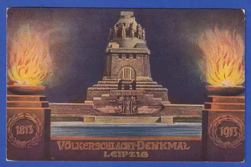 AK Völkerschlachtdenkmal Offizielle Postkarte zur Weihe So.-O LEIPZIG, gel. 1913