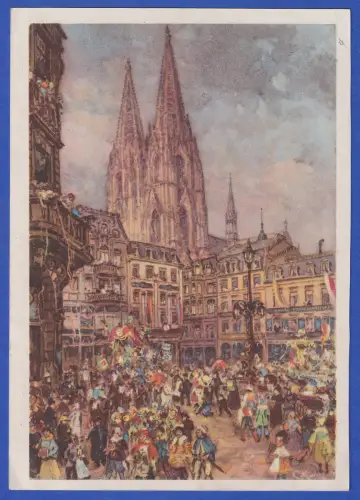 Dt. Reich GA Bildpostkarte Karneval in Köln mit So.-O KÖLN, gelaufen 1939