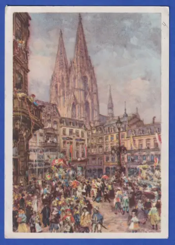 Dt. Reich Sonder-GA Bildpostkarte Karneval in Köln m. So.-O KÖLN, gelaufen 1939