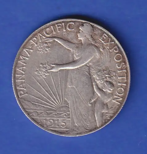 USA Panama-Pacific Exposition Half Dollar Silbermünze 12,5g/Ag900  1915 S