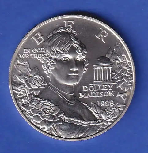 USA Silbermünze 1 Dollar Dolley Madison 26,7g/Ag900  1999 P