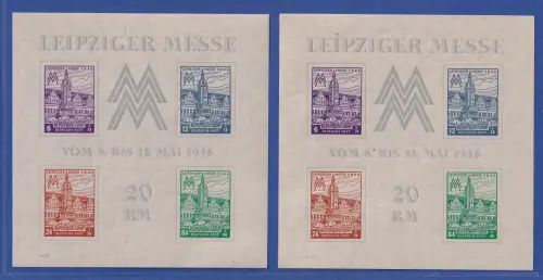 SBZ West-Sachsen 1946 Leipziger Messe Blockpaar Mi.-Nr. Block 5 X und 5 Y  **