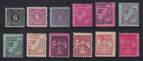 SBZ Mecklenburg-Vorpommern 1945 Freimarken 1. Ausgabe Mi.-Nr. 8-19 postfrisch **