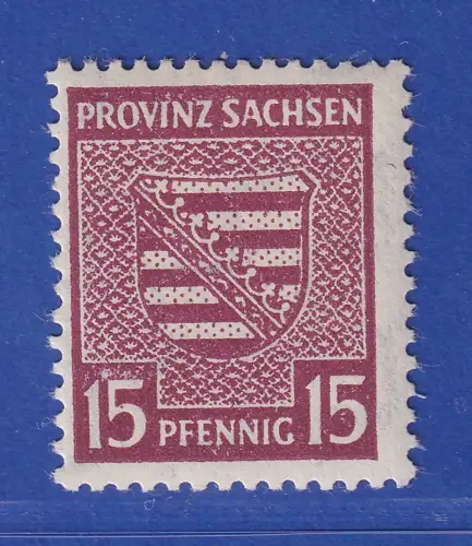 SBZ Provinz Sachsen 1945 Wappen 15 Pfg. Mi.-Nr. 80Xa postfrisch ** 