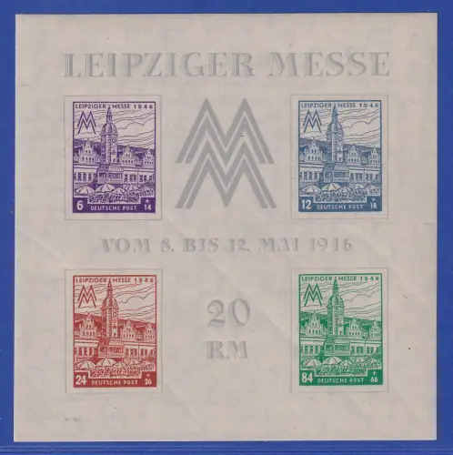 SBZ West-Sachsen 1946 Leipziger Messe Mi.-Nr. Block 5X postfrisch ** 