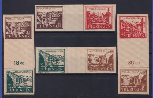 SBZ Thüringen 1946 Brückenbau  Lot 4 Zusammendrucke  postfrisch ** 