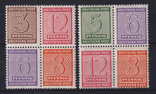 SBZ West-Sachsen 1945 Ziffern Zusammendrucke Mi.-Nr. Hz 10 und 11 postfrisch **