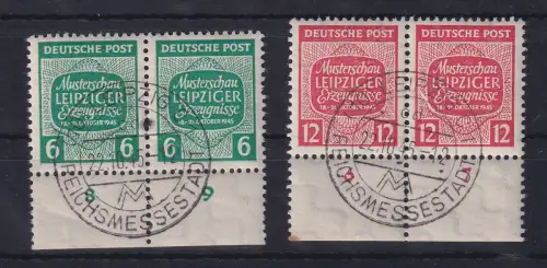 SBZ West-Sachsen 1945 Musterschau Leipzig Mi.-Nr. 124-125y je Paar O LEIPZIG