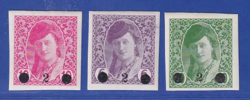 Jugoslawien 1919 Neuer Wertaufdruck Mi.-Nr. 27-29 ungebraucht *