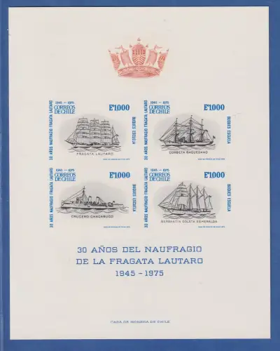 Chile 1975 Schiffe Gedenkblatt mit Mi.-Nr. 838-41