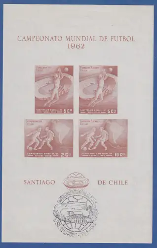 Chile 1962 Fussball-Weltmeisterschaft Gedenkblatt zu Mi.-Nr. 605-608