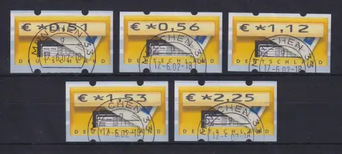 ATM Briefkasten Mi-Nr. 5.1 Versandstellensatz 5 Werte 0,51-2,25 schön O MÜNCHEN 