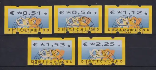 ATM 3 Posthörner Mi-Nr. 4 Versandstellensatz 5 Werte 0,51-2,25 schön O MÜNCHEN 