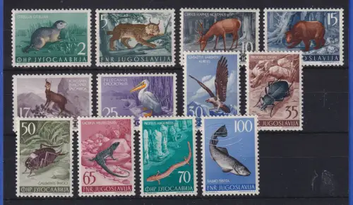 Jugoslawien 1954 Einheimische Fauna  Mi.-Nr. 738-749 ungebraucht *