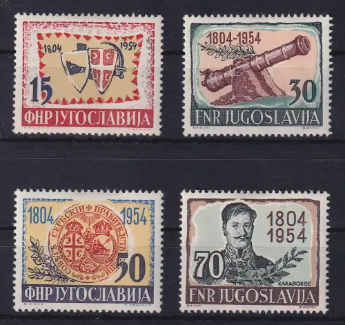 Jugoslawien 1954 Erster Serbischer Aufstand  Mi.-Nr. 751-754 ungebraucht *