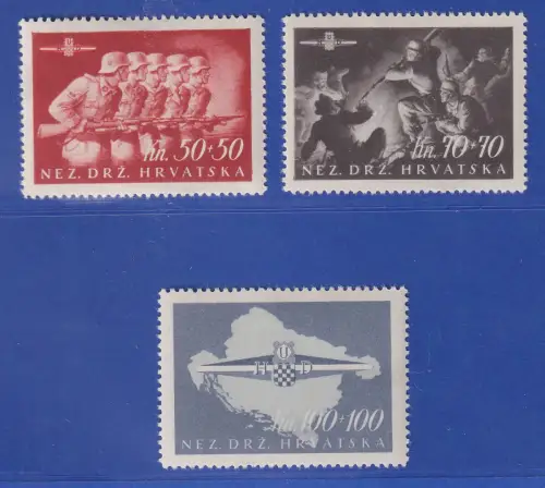 Kroatien 1945 Kroatische Sturmdivision Mi.-Nr. 170-172 ungebraucht *