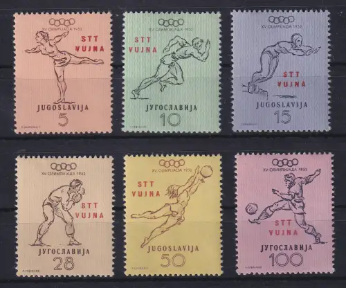 Triest Zone B 1952 Olympiade Helsinki Mi.-Nr. 70-75 postfrisch **