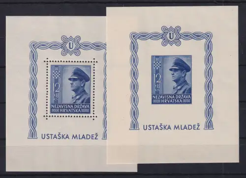 Kroatien 1943 Staatsjubiläum Mi.-Nr. Blocks 4A und 4B ungebraucht *