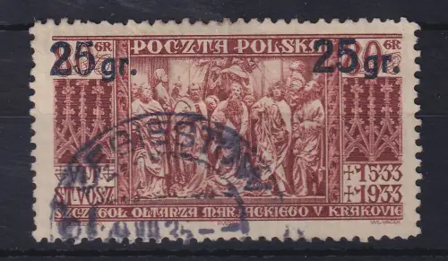 Polen 1934 Neuer Wertaufdruck Mi.-Nr. 291 Type II gestempelt