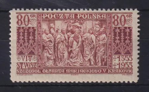 Polen 1933 Todestag von Veit Stoß Marienaltar Krakau Mi.-Nr. 282 postfrisch **