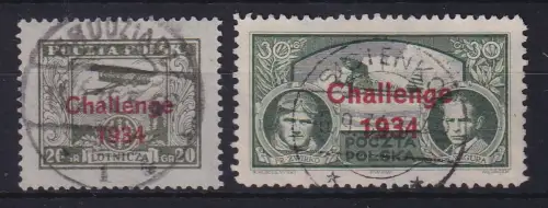 Polen 1934 Flugpostmarken Europaflug Mi.-Nr. 289-290 gestempelt