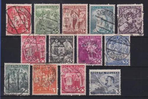 Polen 1938  20 Jahre Republik Mi.-Nr. 331-343 gestempelt