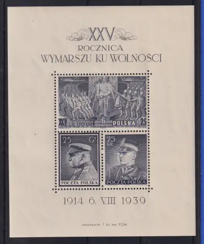 Polen 1939 Polnische Legion Mi.-Nr. Block 8 postfrisch **