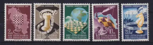 Jugoslawien 1950 Schach-Olympiade Mi.-Nr. 616-620 ungebraucht *