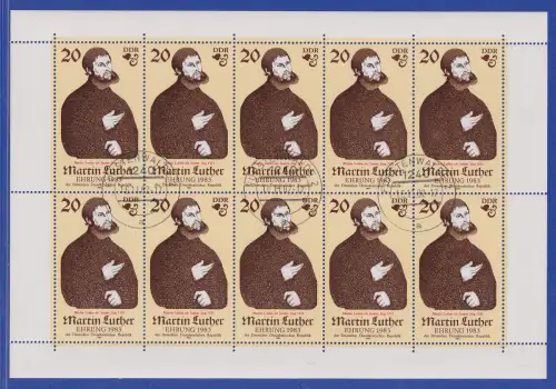 DDR 1982 Martin Luther Mi.-Nr. 2755 Kleinbogen mit Tagesstempel