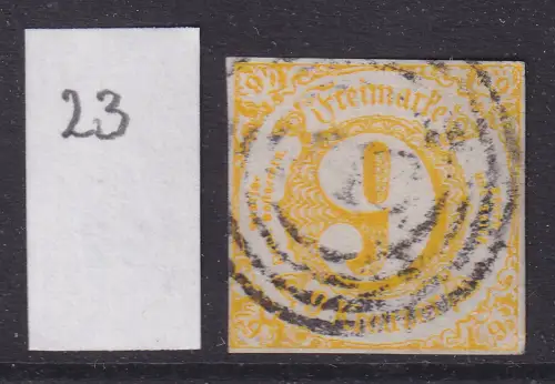 Altdeutschland Thurn und Taxis Mi.-Nr. 23 mit Vierring-O