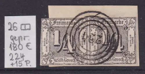 Altdeutschland Thurn und Taxis Mi.-Nr. 26 Paar mit Vierring-O 224 Berka gpr. 