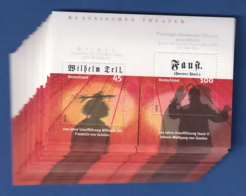 Frankaturware 60 Stück Blockausgaben Klassisches Theater 2004 je 1,45 € alle **